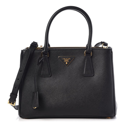 Prada Saffiano Small Galleria Double Zip Tote Black 1 of 8