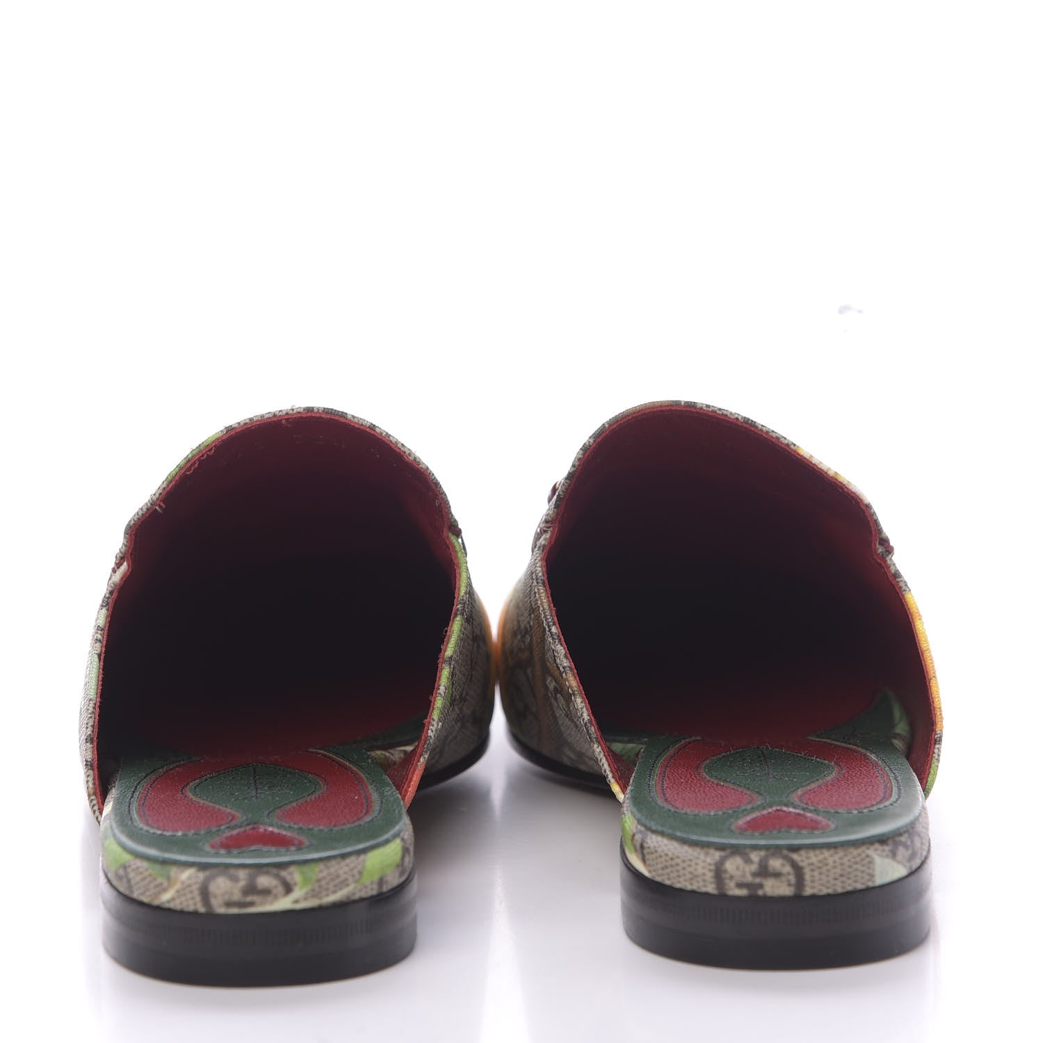 Gucci GG Supreme Monogram Tian Womens Princetown Slippers 38.5 Beige Ebony Multicolor 7 of 10
