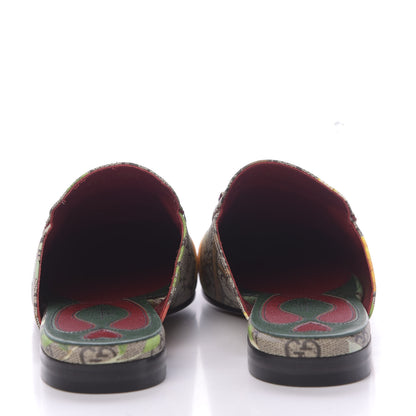 Gucci GG Supreme Monogram Tian Womens Princetown Slippers 38.5 Beige Ebony Multicolor 7 of 10