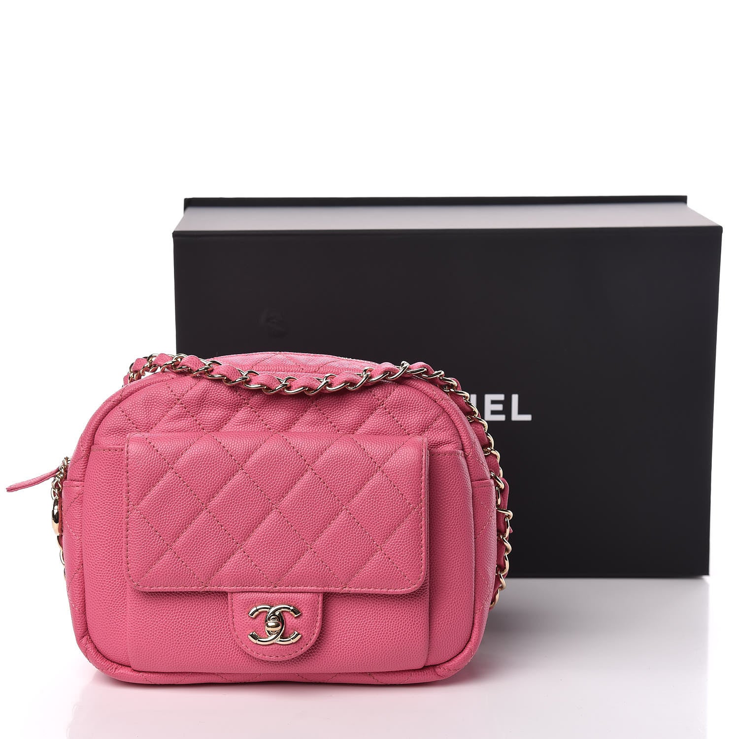 Chanel Caviar Quilted CC Day Camera Case Pink 11 of 11