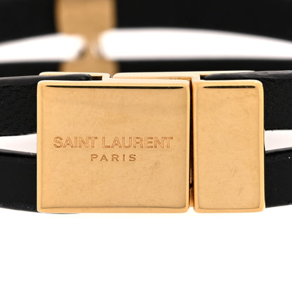 Saint Laurent Calfskin Opyum Double Wrap Bracelet S Black 4 of 4