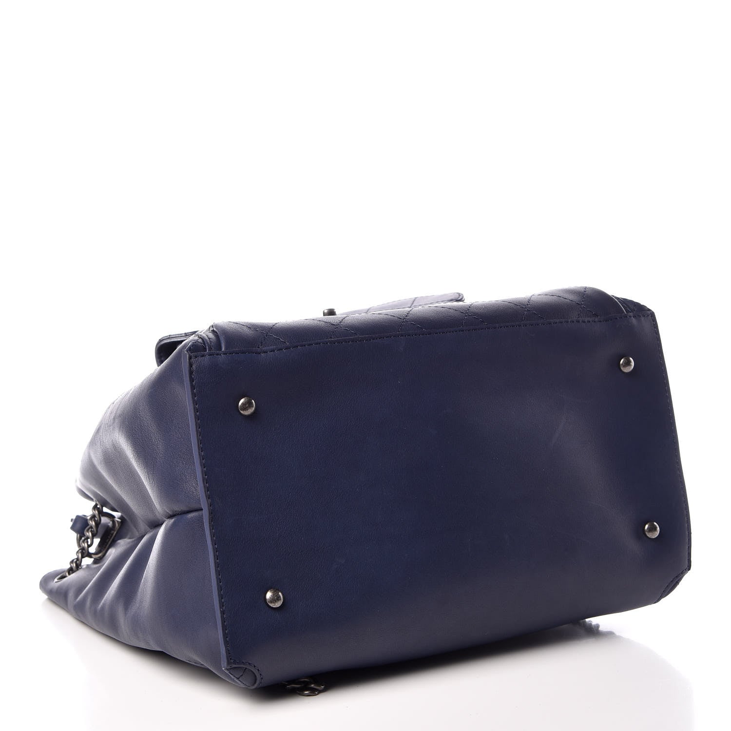 Chanel Calfskin Stitched Large Urban Luxury Drawstring Backpack Navy Blue 4 of 11
