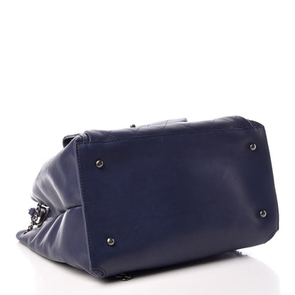 Chanel Calfskin Stitched Large Urban Luxury Drawstring Backpack Navy Blue 4 of 11