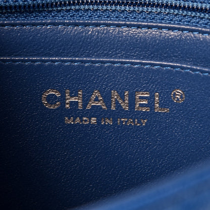 Chanel Caviar Chevron Quilted Mini Square Flap Blue 6 of 7