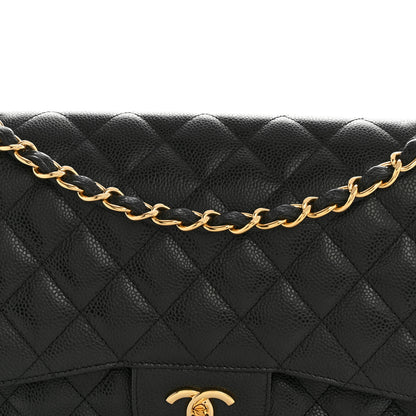 Chanel Caviar Quilted Jumbo Double Flap Black 9 of 15