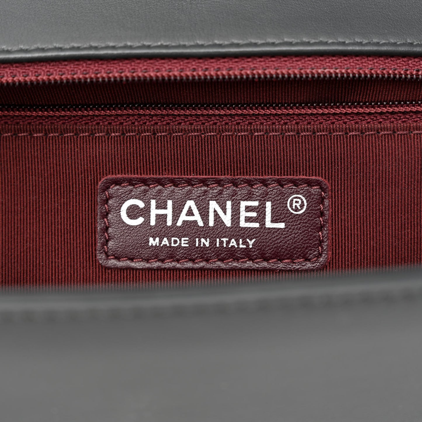 Calfskin Chevron Quilted New Medium Boy Flap Dark Grey