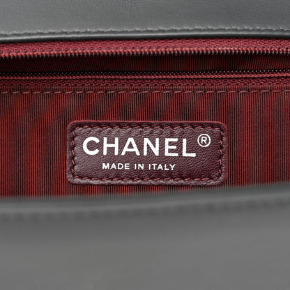 Chanel Calfskin Chevron Quilted New Medium Boy Flap Dark Grey 6 of 15