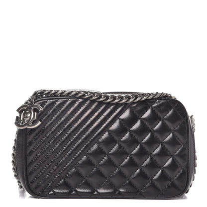 Chanel Glazed Calfskin Small Coco Boy Camera Case Black 1 of 9