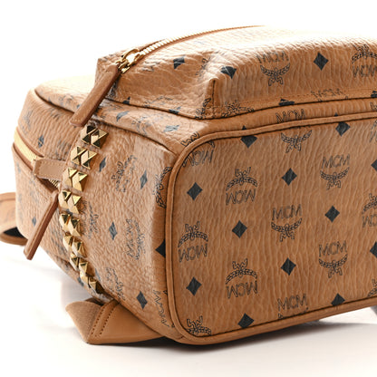 MCM Visetos Small Side Stud Stark Backpack Cognac 10 of 11