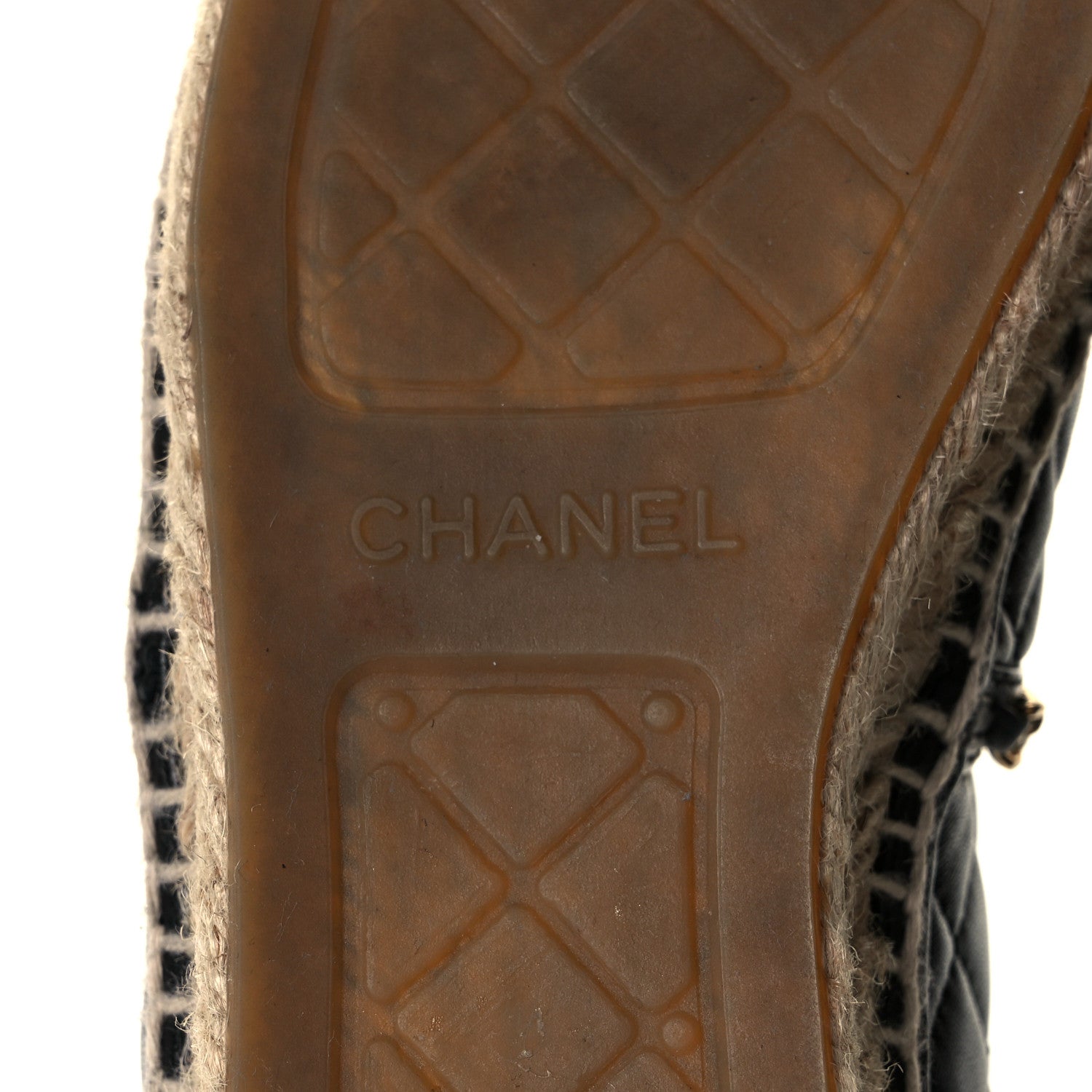 Chanel Lambskin Quilted CC Chain Espadrilles 39 Black 6 of 10