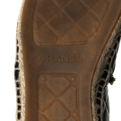 Chanel Lambskin Quilted CC Chain Espadrilles 39 Black 6 of 10