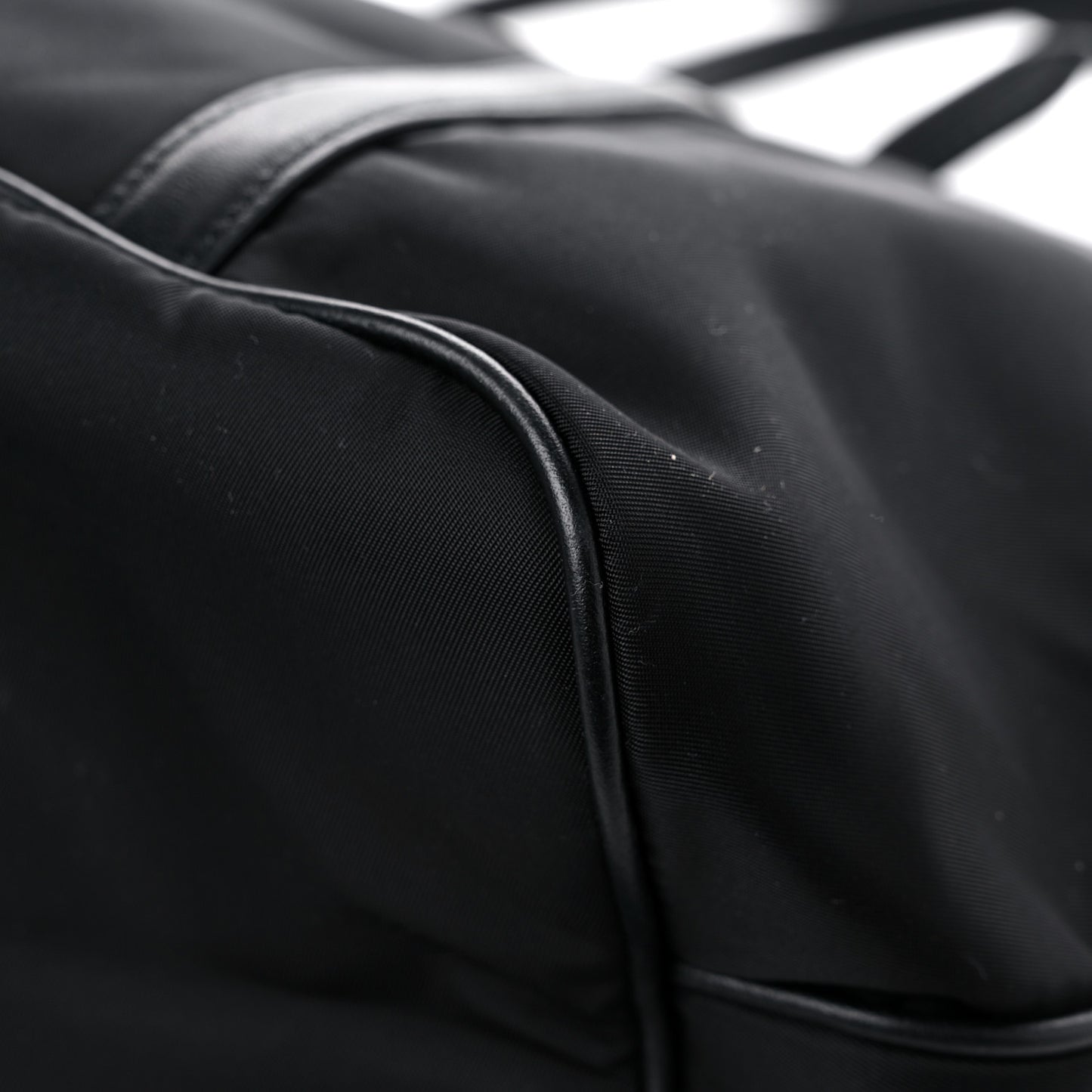 Tessuto Nylon Calfskin Shopping Tote Black