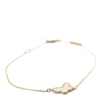 Van Cleef & Arpels 18K Yellow Gold Mother of Pearl Sweet Alhambra Butterfly Bracelet 1 of 8