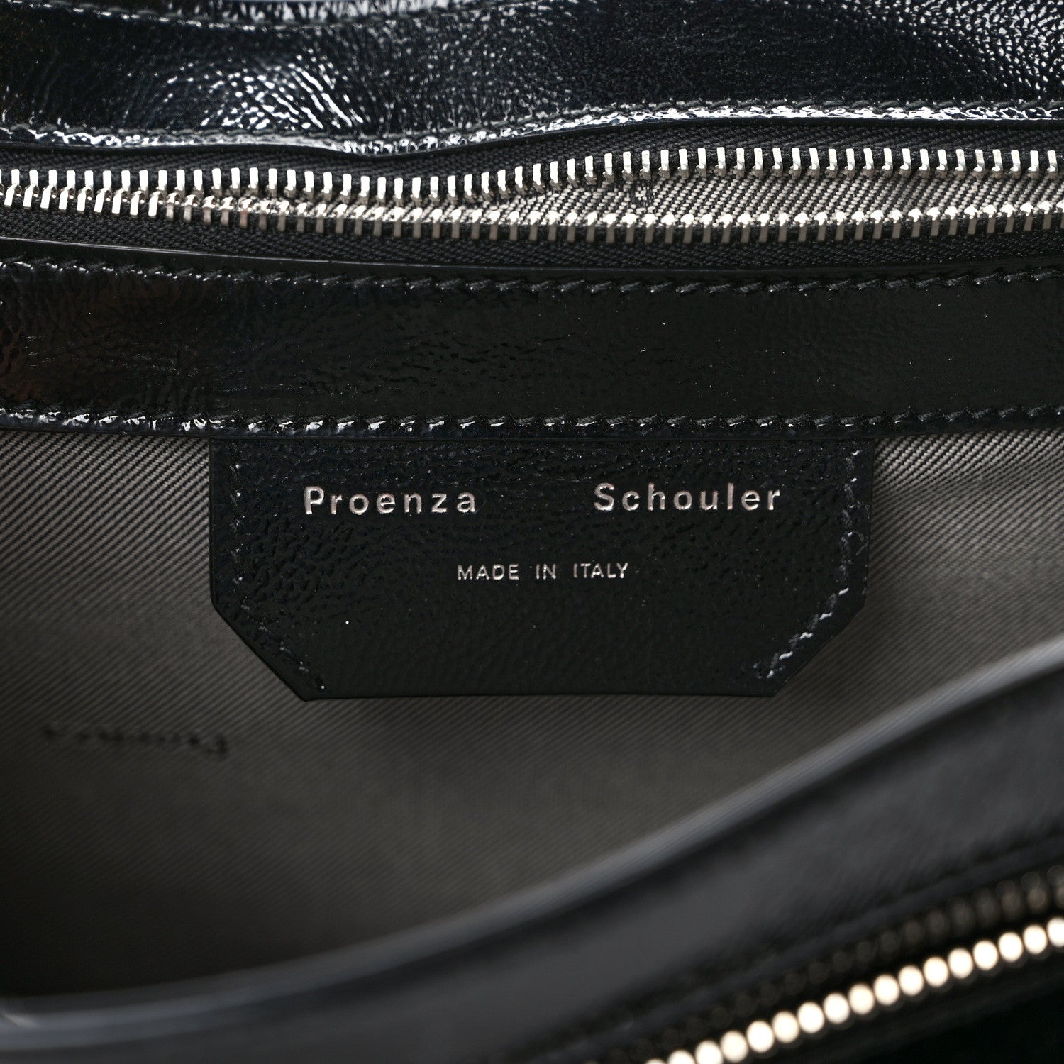 Proenza Schouler Crinkled Patent Calfskin Medium PS1 Satchel Black 6 of 8