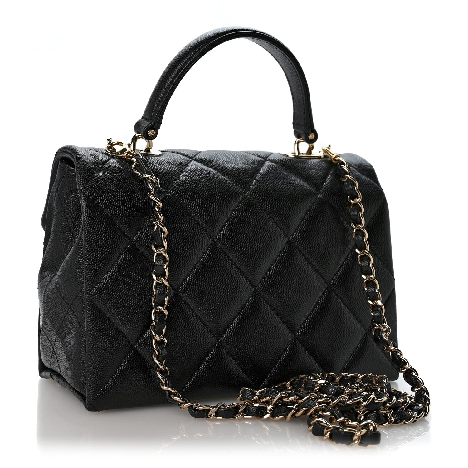 Chanel Caviar Quilted Mini Retro Twist Top Handle Flap Black 3 of 11