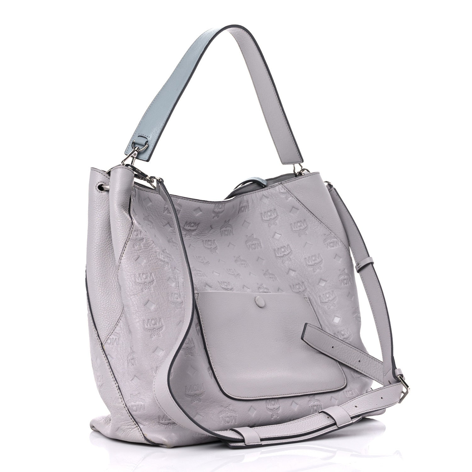 MCM Calfskin Ottomar Monogram Medium Klara Hobo New Beige 2 of 14