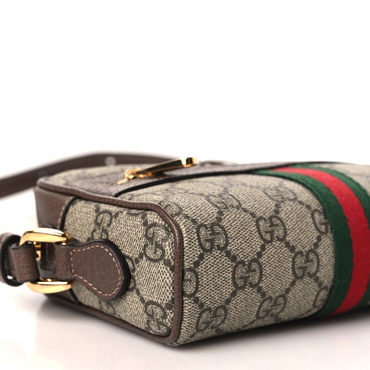 GG Supreme Monogram Web Mini Ophidia Shoulder Bag Brown