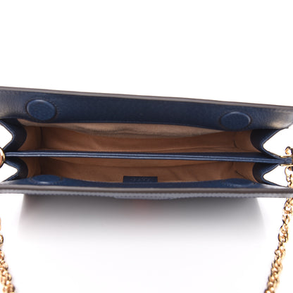 Gucci Textured Calfskin Web Small Ophidia Chain Shoulder Bag Blue Agata 4 of 8