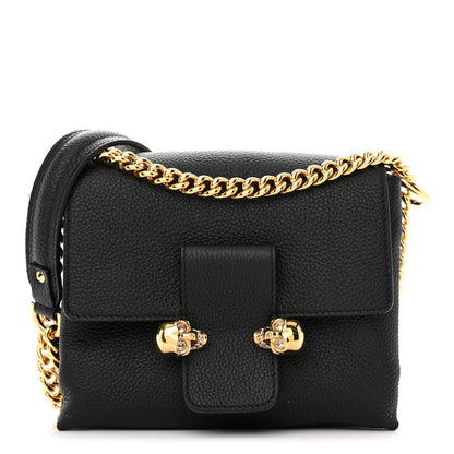 Alexander McQueen Calfskin Small Twin Skull Chain Crossbody Black 1 of 10