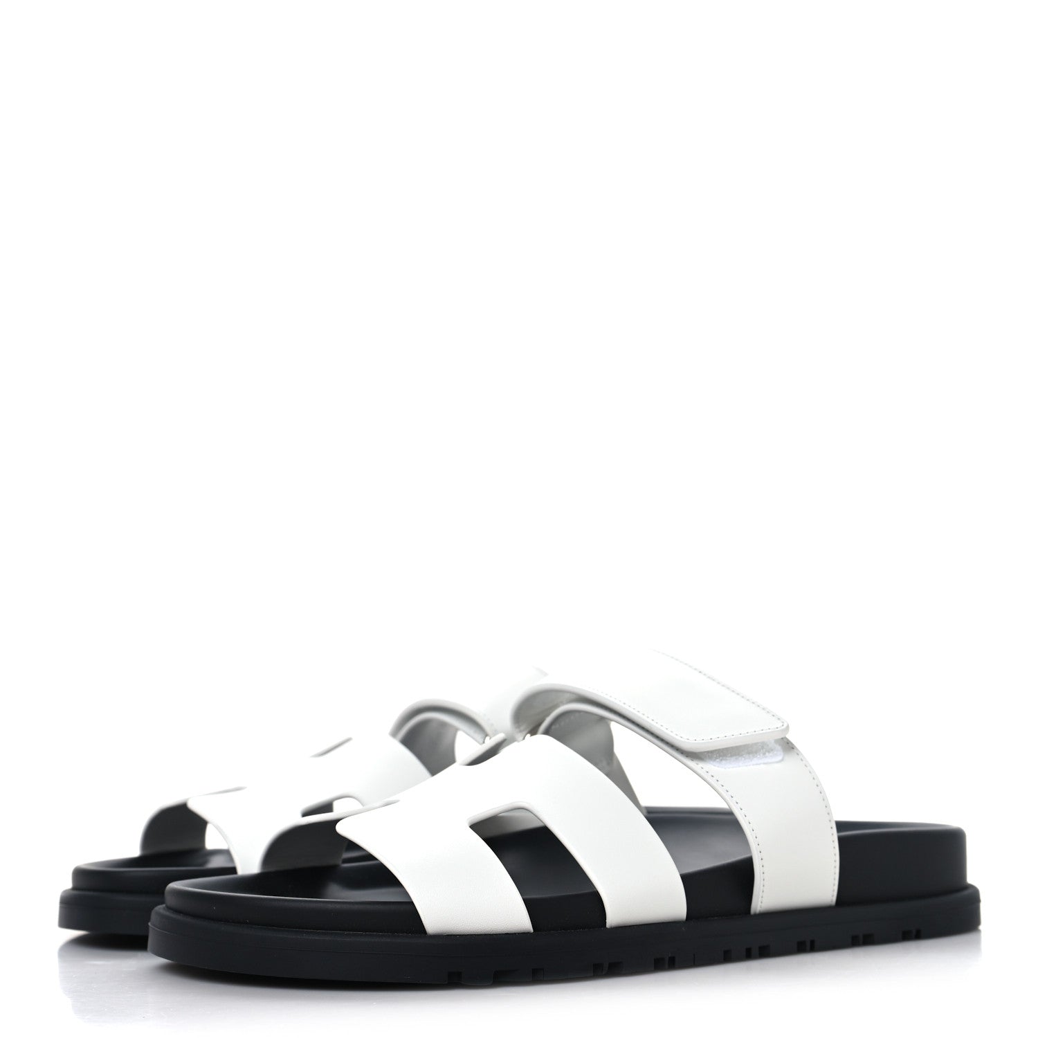 Hermes Calfskin Womens Chypre Sandals 37 White 4 of 10
