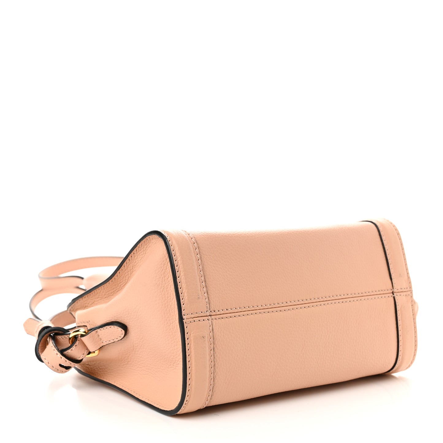 Pebbled Calfskin Mini Skull Padlock Zip Around Tote Boudoir