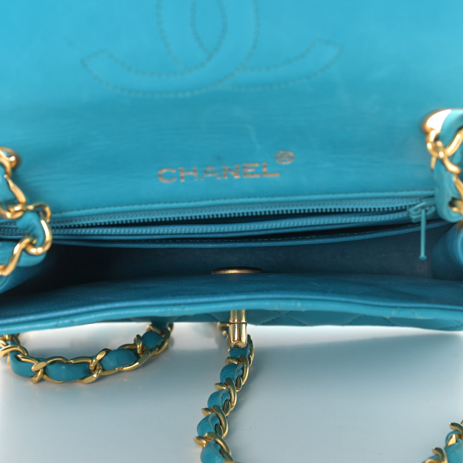 Chanel Lambskin Quilted Mini Square Flap Blue 4 of 11
