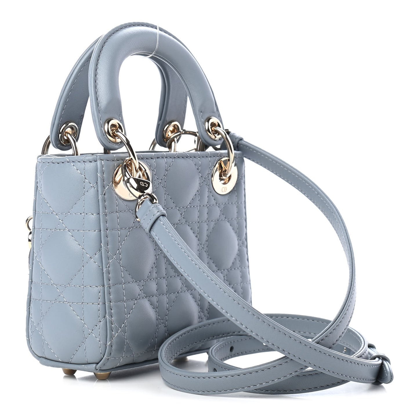 Lambskin Cannage Micro Lady Dior Cloud Blue