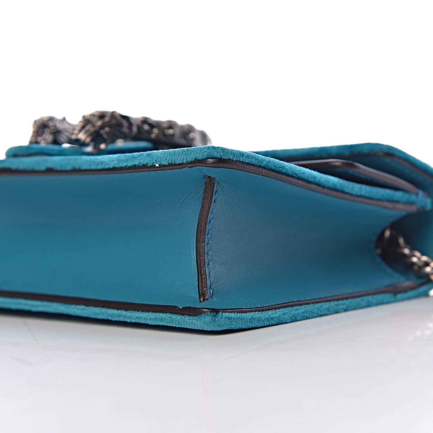 Velvet Super Mini Dionysus Shoulder Bag Pavone Cyan