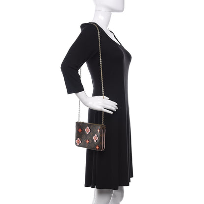 Louis Vuitton Monogram Blooming Flowers Double Zip Pochette 2 of 13