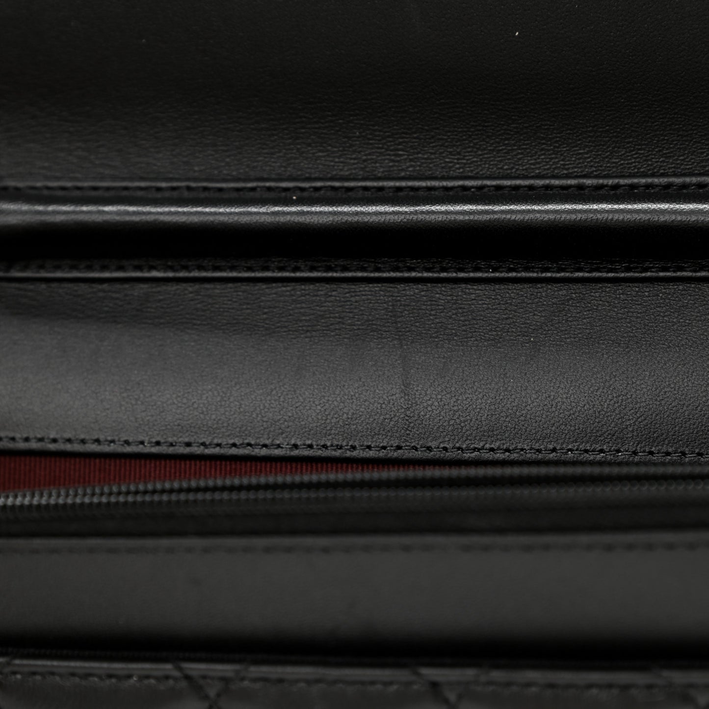 Lambskin Quilted Wallet On Chain WOC Black
