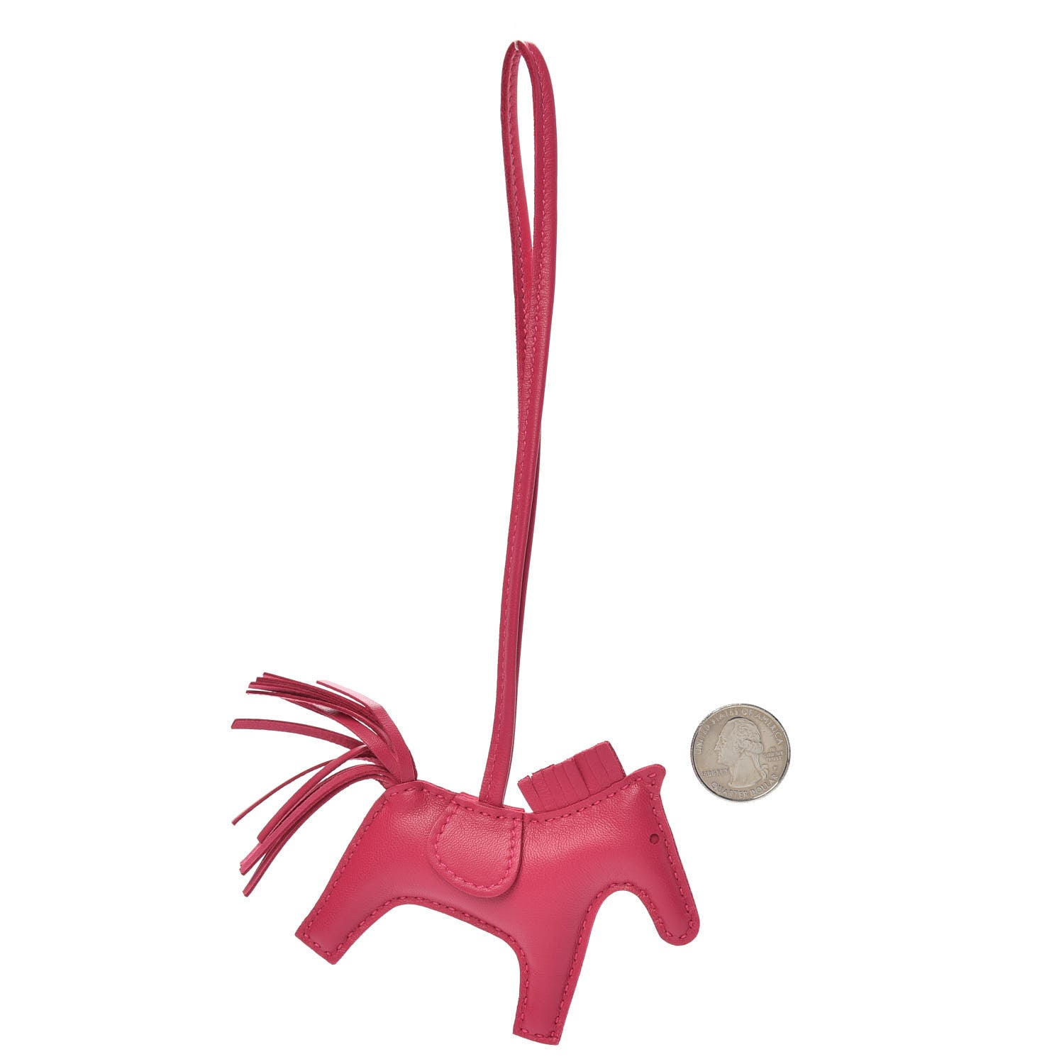 Hermes Milo Lambskin Grigri Rodeo Horse Bag Charm PM Rose Mexico 2 of 4