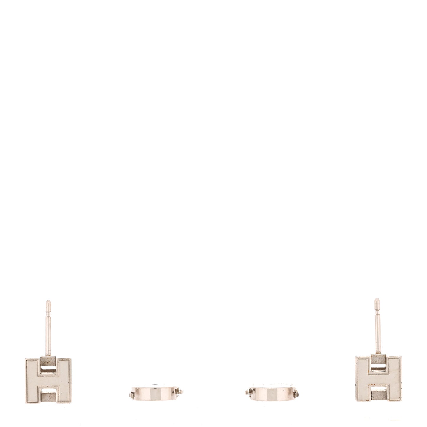 Palladium Lacquered Cage d'H Earrings Orange Sature