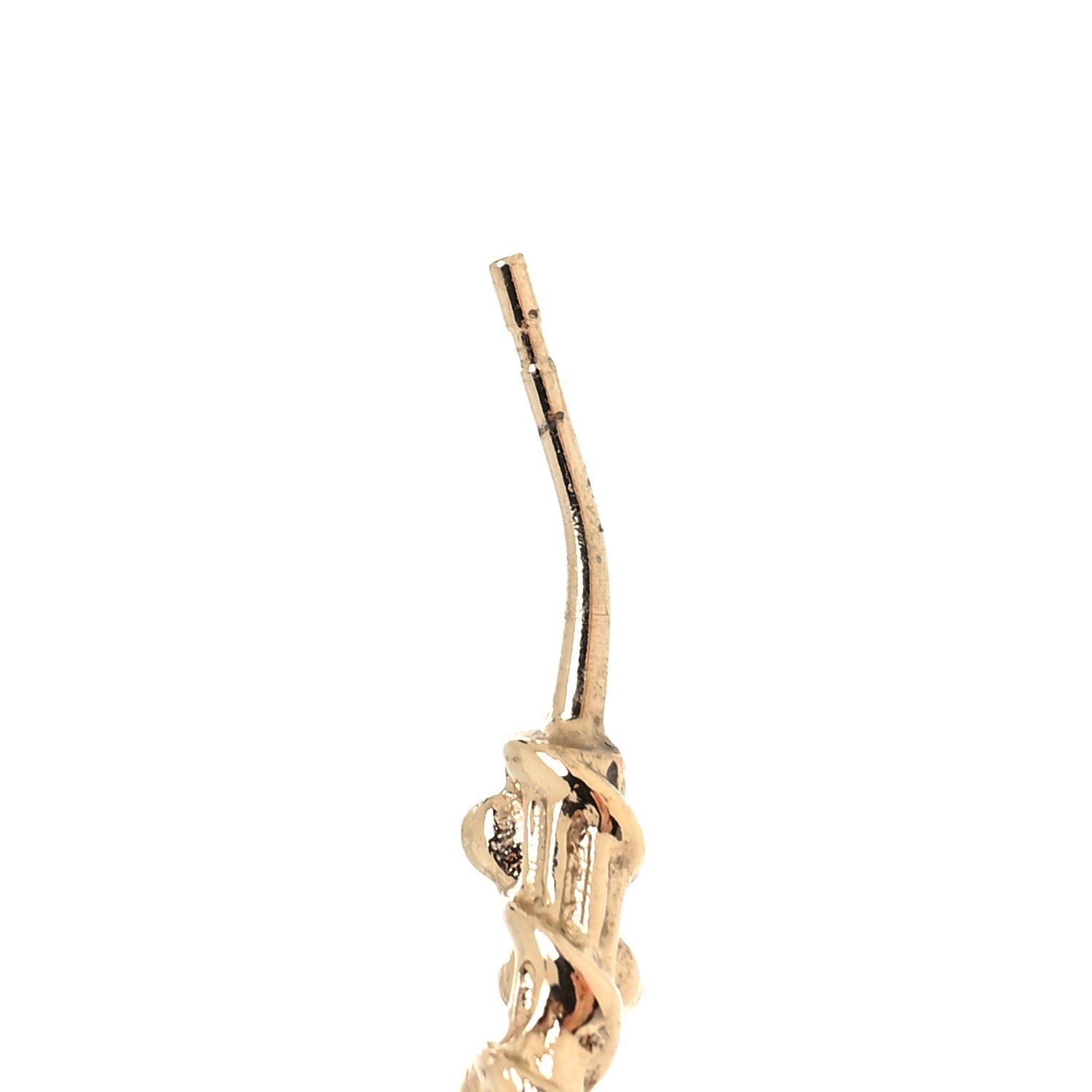 Chanel Crystal Camellia CC Hoop Earrings Gold 5 of 5