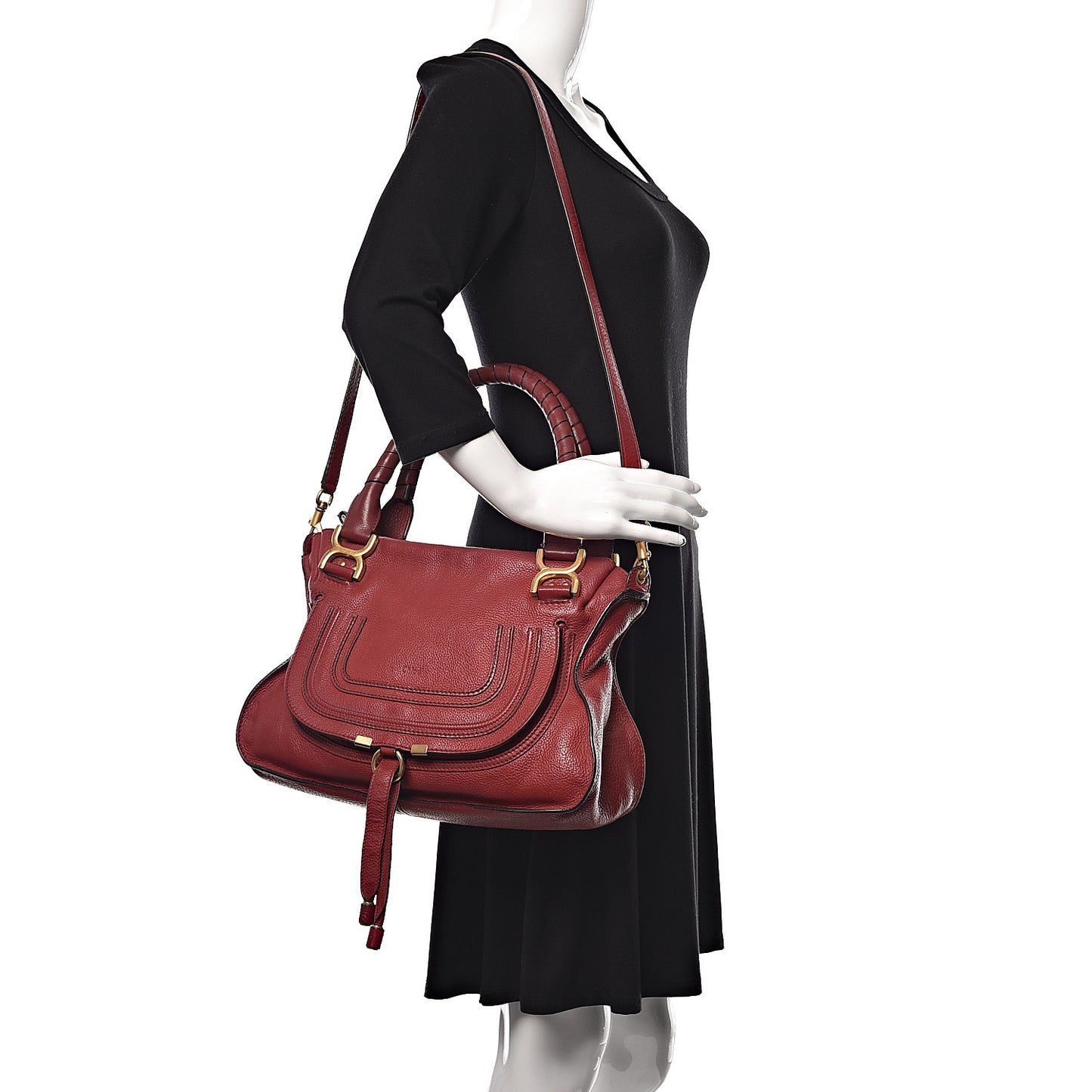 Calfskin Medium Marcie Satchel Berry Cupcake