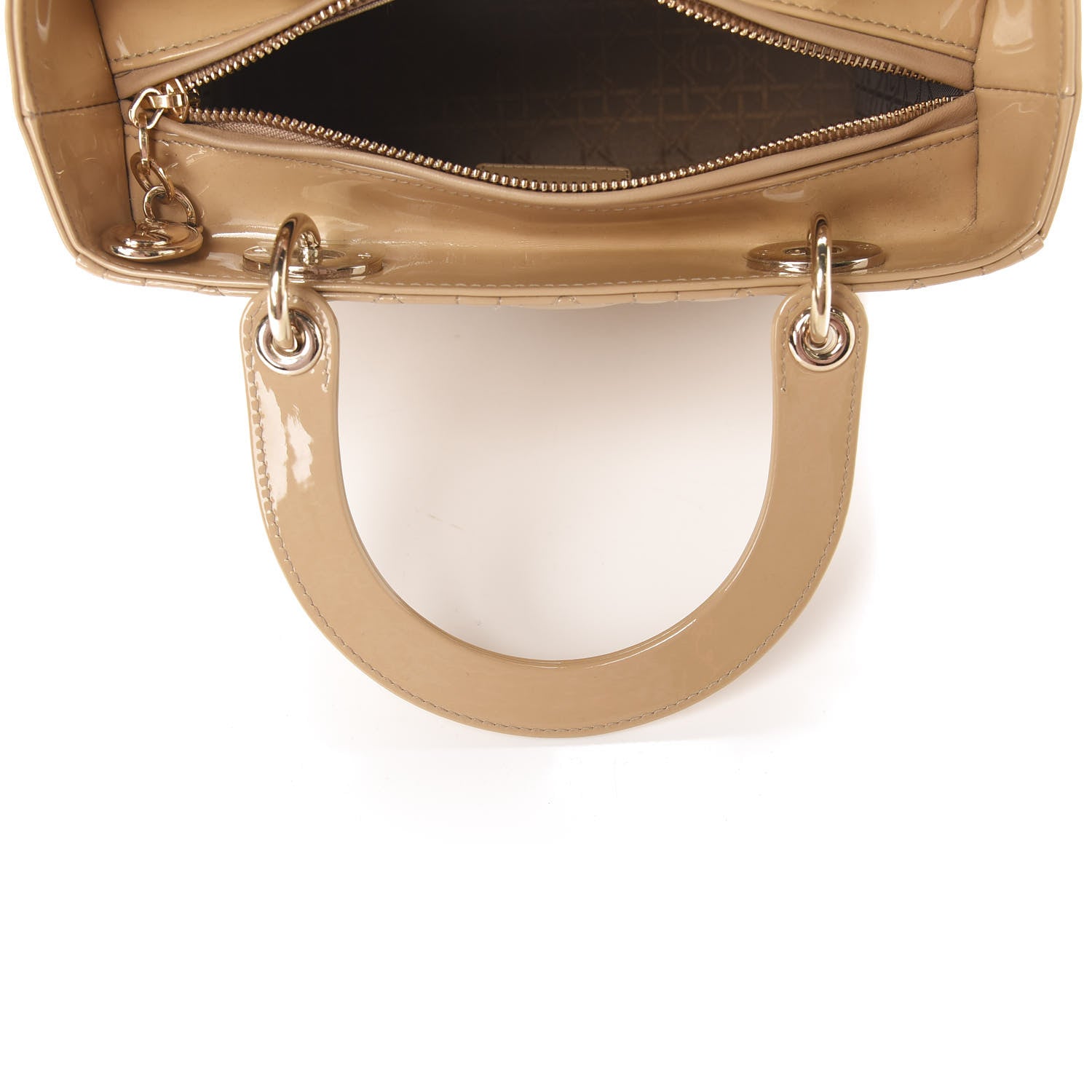 Christian Dior Patent Cannage Medium Lady Dior Beige 5 of 10