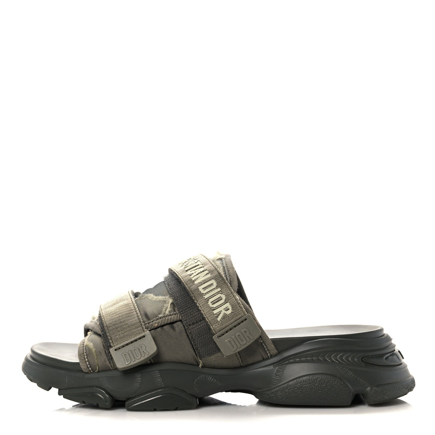 Technical Fabric D-Wander Slide Sandals 38 Kaki
