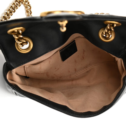 Gucci Calfskin Matelasse Mini GG Marmont Shoulder Bag Black 5 of 9