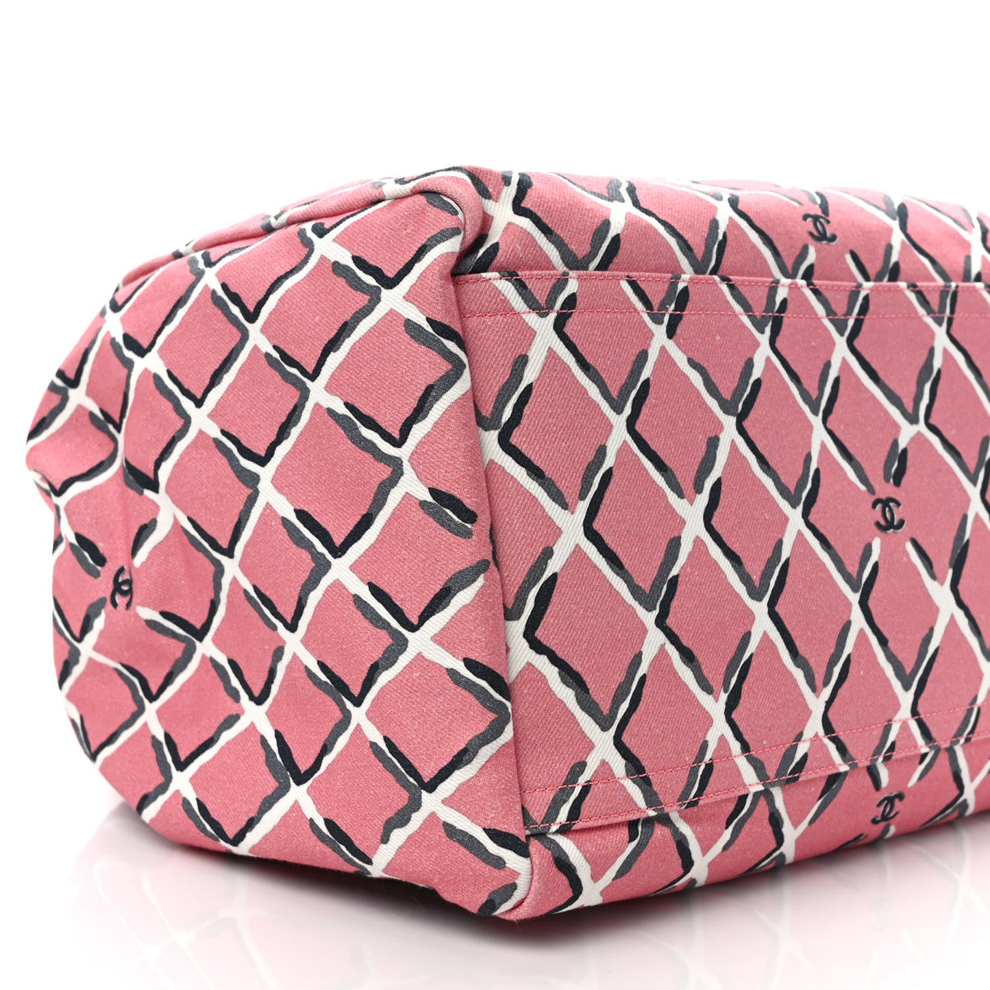 Canvas Printed Airline Drawstring Bag Pink