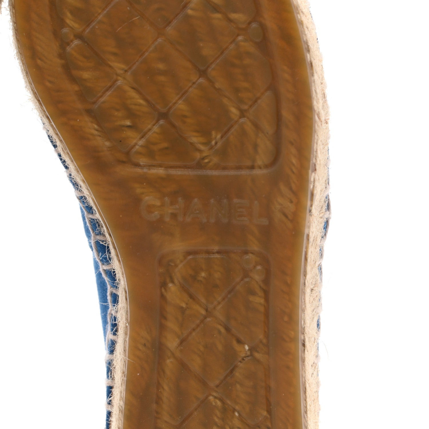 Chanel Kid Suede CC Espadrilles 35 Blue 12 of 16