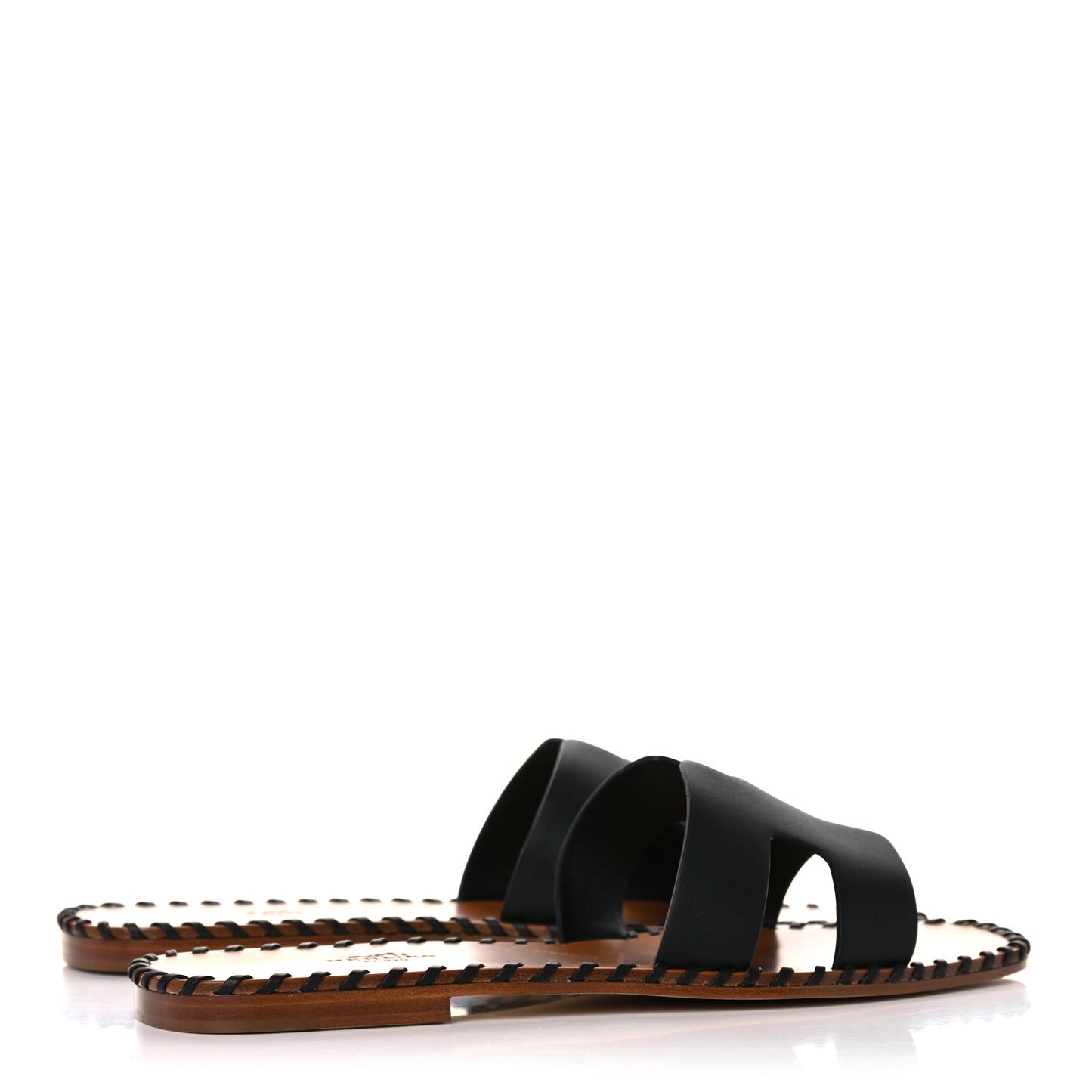Box Calfskin Braided Oran Sandals 38 Black
