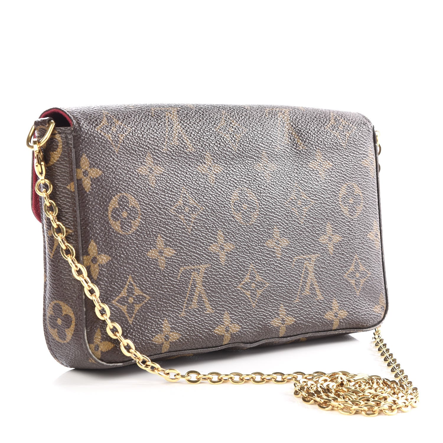 Louis Vuitton Monogram Pochette Felicie Chain Wallet Fuchsia 2 of 12