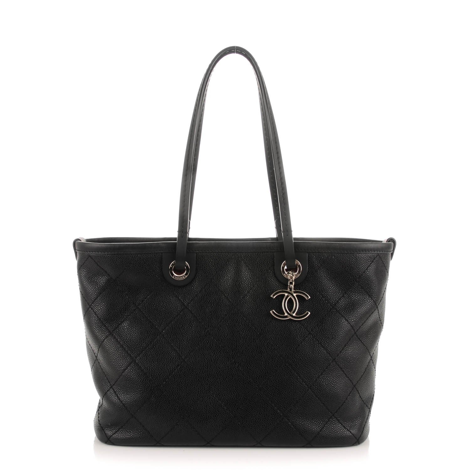 Chanel Grained Calfskin Shopping Fever Tote Black 1 of 8