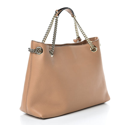 Gucci Pebbled Calfskin Medium Soho Chain Shoulder Bag Camelia 3 of 10