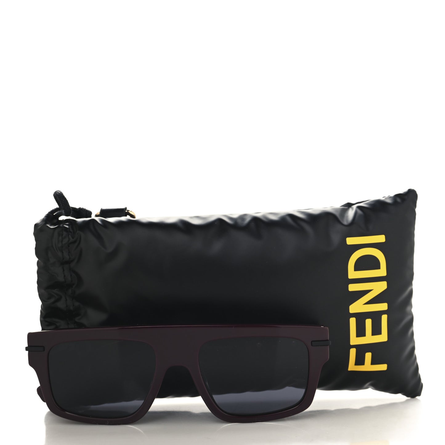 Acetate Fendigraphy Rectangle Sunglasses FE40091U Burgundy