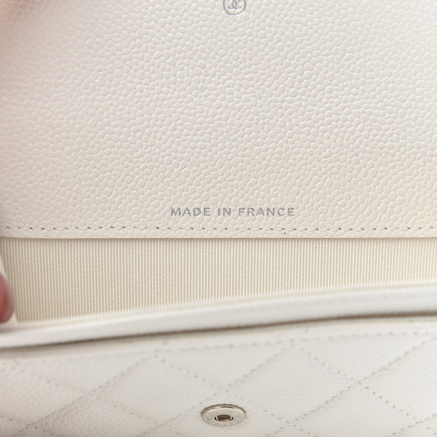 Chanel Caviar Quilted Flap Card Holder Wallet White 6 of 9