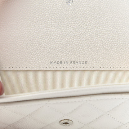 Chanel Caviar Quilted Flap Card Holder Wallet White 6 of 9