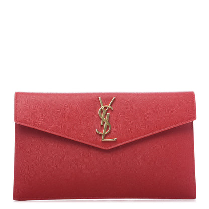 Saint Laurent Grain De Poudre Uptown Pouch Red 1 of 8