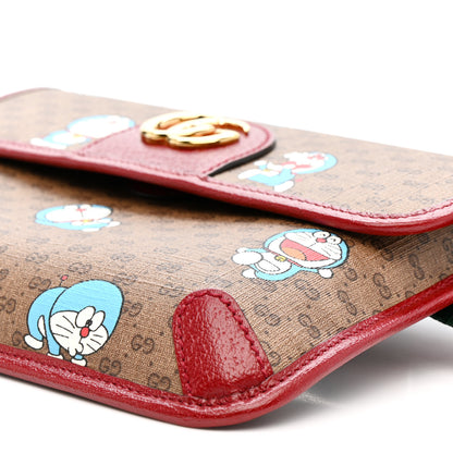 Gucci X DORAEMON Mini Vintage GG Supreme Monogram Web Slim Belt Bag Beige Cherry Red 11 of 11
