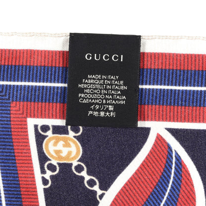 Gucci Silk Twill Flying Rib Square Scarf Midnight Blue 2 of 3