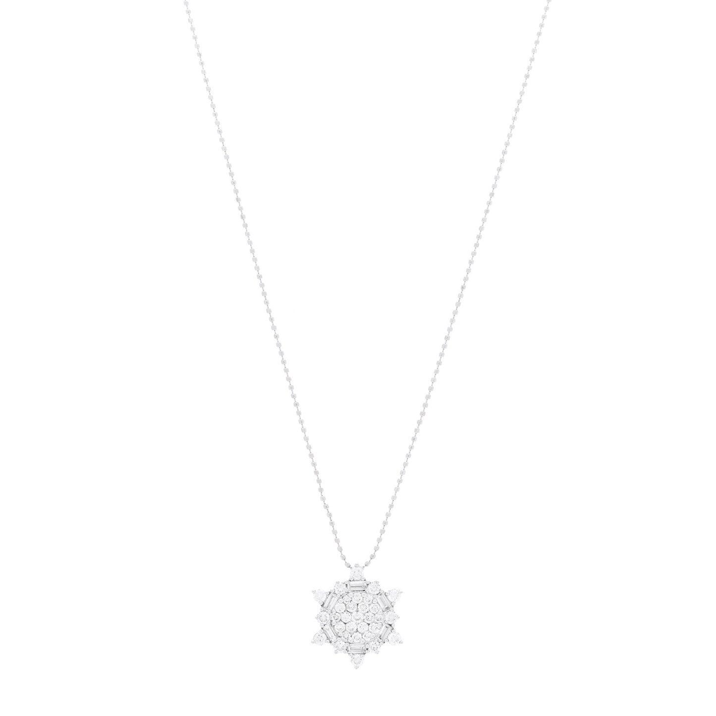 PARKER & WEST BY FASHIONPHILE 18K White Gold Diamond .78ctw Halo Pendant Necklace